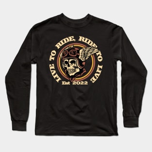 vintage skul head motoclub Long Sleeve T-Shirt